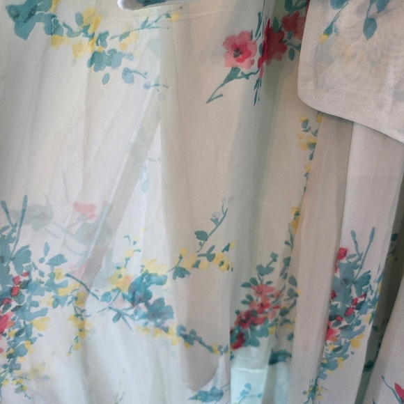 Kate & Lily Floral Print Garden Boho  Feminine Maxi Belted Light Green Dress 6 - Picture 10 of 16
